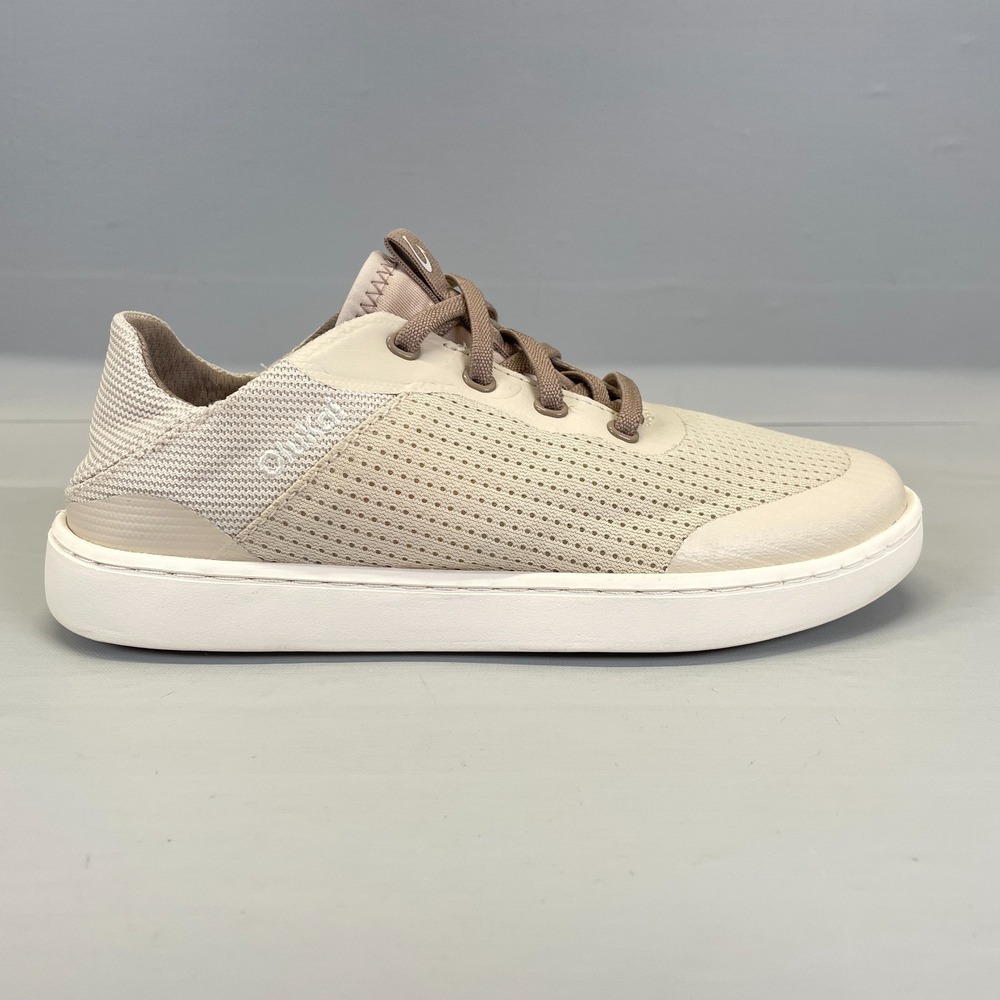 Olukai Kahakai Shoes Womens Size 5 Beige Mesh Lace Up Casual Athletic Sneakers